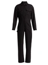 Rivet Utility Bigwig Stretch-cotton Corduroy Jumpsuit In Chord Black