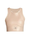 ADIDAS BY STELLA MCCARTNEY SHINY RECYCLED CROPPED BRA TOP,400014670019