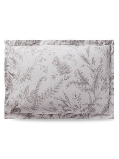 Ralph Lauren Genevieve Bedding Floral 300-thread Count Sham In Grey