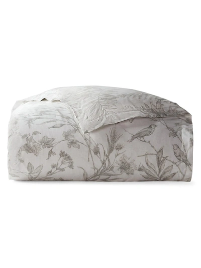 Ralph Lauren Genevieve Bedding Floral 300 Thread Count Duvet Cover In Grey