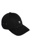 Adidas Originals Mini Trefoil Relaxed Strap Back Hat In Black