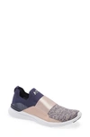 Apl Athletic Propulsion Labs Techloom Bliss Knit Running Shoe In Navy / Rose Dust / White
