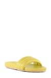 Seychelles Low Key Slide Sandal In Yellow Leather