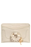 See By Chloé Viola Topstitched Cardholder In Cement Beige