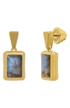Dean Davidson Baguette Stone Drop Earrings In Labradorite/ Gold
