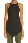 Rick Owens Black Basic Ribbed Tank Top