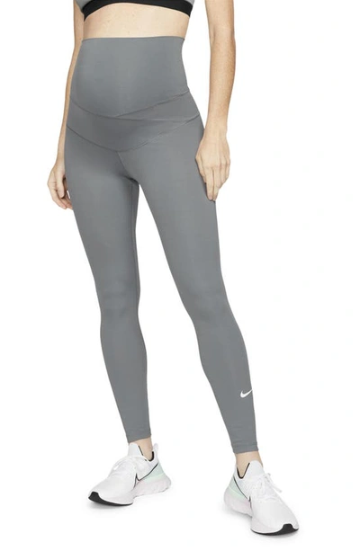 Nike Maternity Performance Leggings In Smoke Grey/ White