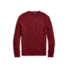 Polo Ralph Lauren Cable-knit Cotton Sweater In Vintage Port Heather