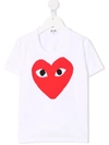 Comme Des Garçons Play Heart-print T-shirt In 白色