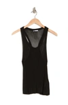 Red Valentino Sheer Knit Tank In Nero