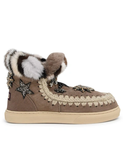 Mou Beige Suede Eskimo Stars Sneakers