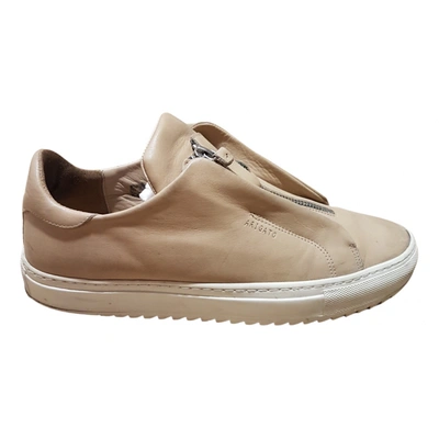 Pre-owned Axel Arigato Leather Low Trainers In Beige