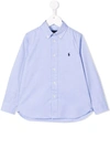 RALPH LAUREN EMBROIDERED-LOGO BUTTON-UP SHIRT