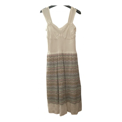 Pre-owned M Missoni Mid-length Dress In White