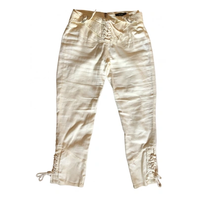 Pre-owned Isabel Marant Linen Slim Pants In Beige