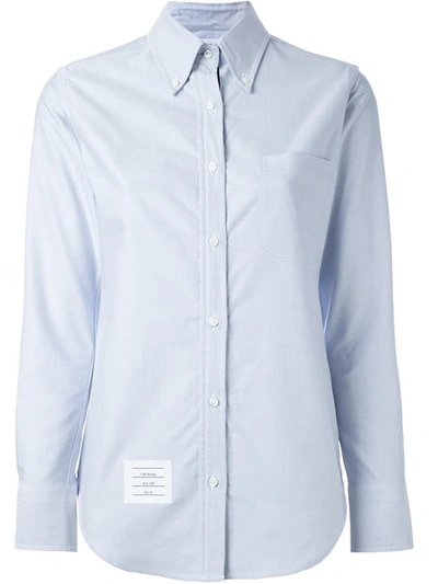 Thom Browne Button Down Collar Shirt In Light Blue