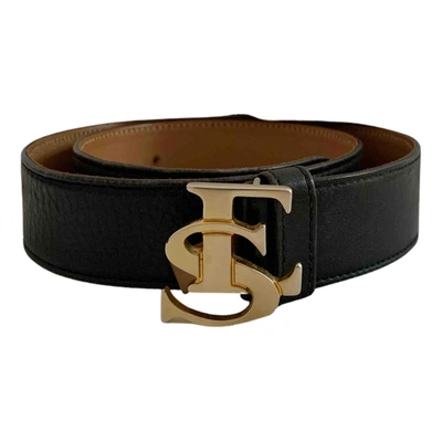 Pre-owned Escada Leather Belt In Black