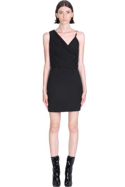 Givenchy Chain-strap Asymmetric-neck Dress In Black