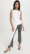Rosetta Getty Asymmetric Hem Sleeveless Wrap Top