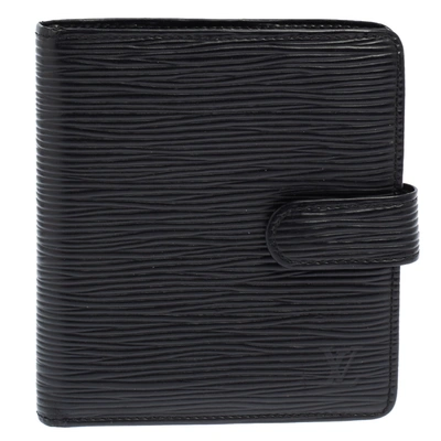 Pre-owned Louis Vuitton Black Epi Leather Compact Wallet