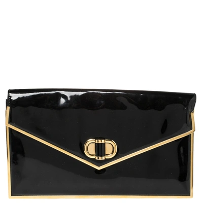 Pre-owned Alexander Mcqueen Black Patent Leather Envelope Clutch