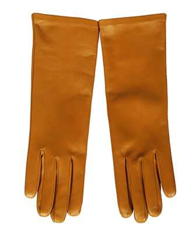 Saint Laurent Leather Gloves In Yellow