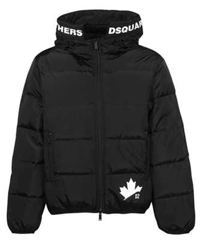 Dsquared2 Leaf Puffer Jacket In Black