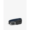 Montblanc Mens Black Brown Reversible Horseshoe-buckle Leather Belt
