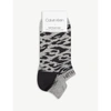 Calvin Klein Logo-embroidered Cotton-blend Socks Pack Of Two In Grey Heather Black