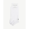 CALVIN KLEIN LOGO-EMBROIDERED COTTON-BLEND SOCKS PACK OF THREE,35429261