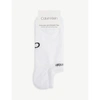 Calvin Klein Womens White Coolmax® Cotton-blend Liner Socks Pack Of Two In White