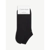 CALVIN KLEIN CALVIN KLEIN WOMENS BLACK LOGO-EMBROIDERED COTTON-BLEND SOCKS PACK OF THREE,35429237