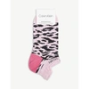 Calvin Klein Logo-embroidered Cotton-blend Socks Pack Of Two In Light Pink Grey Heather