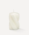 ANNA + NINA SHORT BLUNT TWISTED CANDLE WHITE,000734395