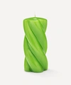ANNA + NINA LONG BLUNT TWISTED CANDLE MOSS GREEN,000734402