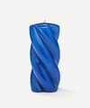 ANNA + NINA LONG BLUNT TWISTED CANDLE BLUE,000734404