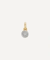 Monica Vinader Fiji Mini Button 18ct Yellow Gold-plated Vermeil Sterling-silver And Diamond Pendant Charm In Gold