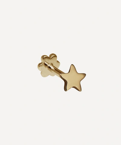 Maria Tash Plain Star Threaded Stud Earring In Gold