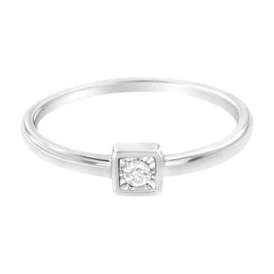 Haus Of Brilliance .925 Sterling Silver Miracle-set Diamond Accent Cushion Shaped Promise Ring (j-k Color, I1-i2 Clarit In Silver Tone,white