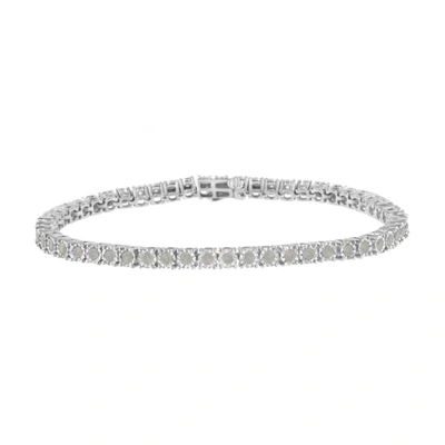 Haus Of Brilliance Sterling Silver 2ct Tdw Rose-cut Diamond Tennis Bracelet (i-j In Pink,silver Tone,white,yellow