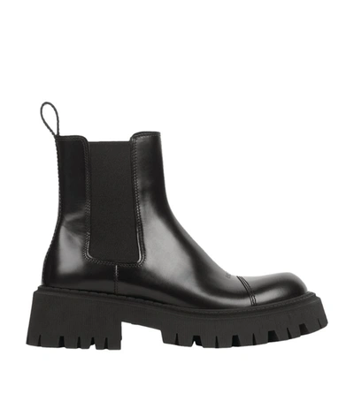 BALENCIAGA LEATHER TRACTOR BOOTS,17082475