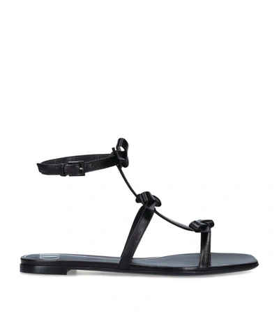 Valentino Garavani Women's French Bows Ankle Wrap Sandals In Black