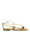 JW ANDERSON JW ANDERSON LEATHER OPEN LACED FLAT SANDALS,17089169