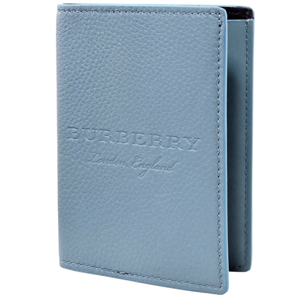 Burberry★素敵！Dusty Teal Blue Textured Leather Wallet Burberry Nolan Dusty Teal Blue Leather wallet | eBay