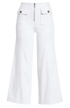 Cinq À Sept Azure High Waist Zip Wide Leg Crop Jeans In White