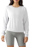 90 Degree By Reflex Crew Neck Pullover Crop Sweatshirt In Htr.grey