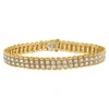 HAUS OF BRILLIANCE 2 MICRON 14K GOLD PLATED STERLING SILVER 4CT. TDW DIAMOND TENNIS LINK BRACELET (I1-I2