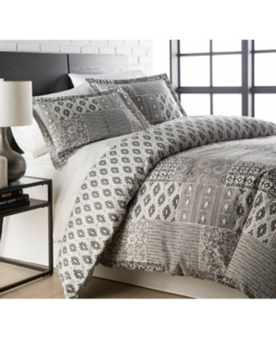 Southshore Fine Linens Vilano Global Patchwork Ultra Soft 3-pc. Duvet Cover Set, King/california King In Gray