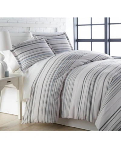 Southshore Fine Linens Coastal Stripes Ultra Soft 3-pc. Duvet Cover Set, King/california King In Gray