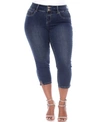 WHITE MARK PLUS SIZE CAPRI JEANS